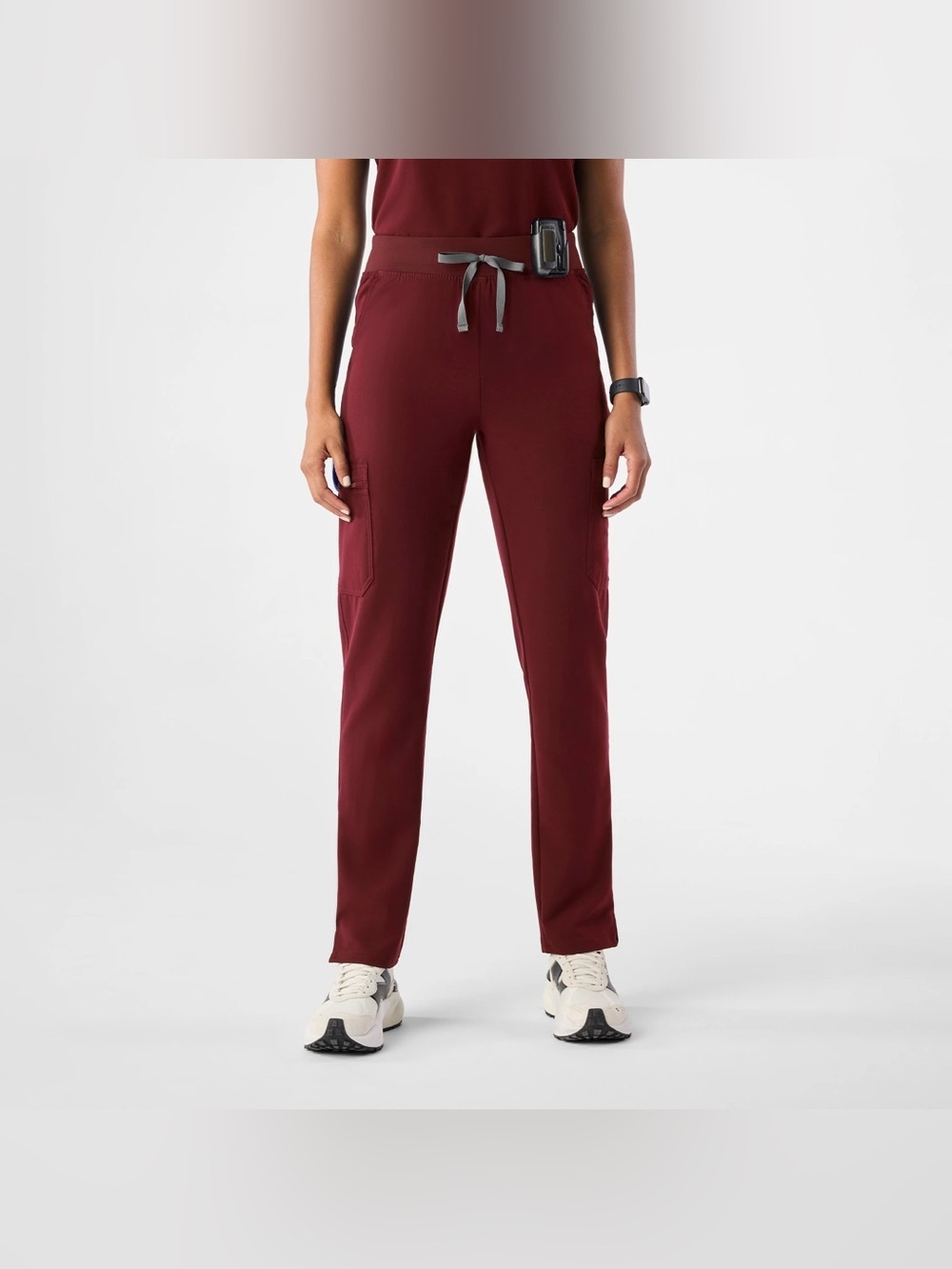 Figs Yola High Waisted Pant in Burgundy L Tall